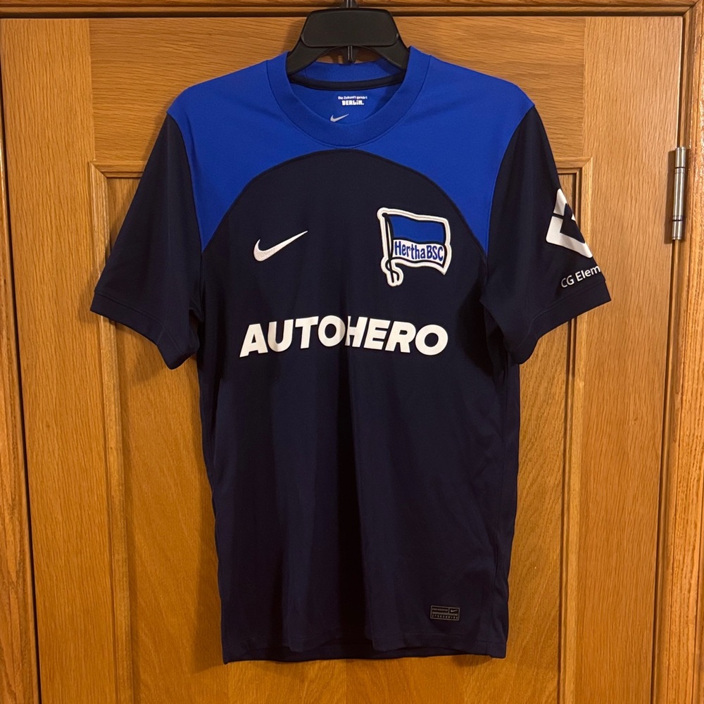 Nike Hertha BSC Berlin 2022-23 Away Navy and Royal Blue Soccer Shirt Sz S